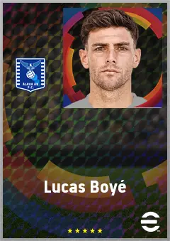 Lucas Boyé eFootball 2026 player card, 76 OVR CF