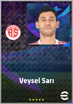 Veysel Sarı eFootball 2026 player card, 69 OVR CB