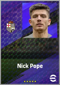 Nick Pope eFootball 2026 player card, 77 OVR GK