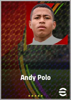 Andy Polo eFootball 2026 player card, 73 OVR RMF