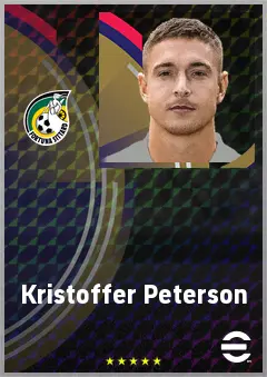 Kristoffer Peterson eFootball 2026 player card, 69 OVR LWF