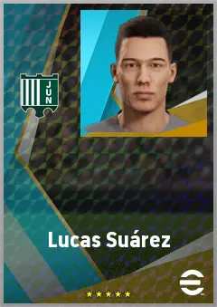 Lucas Suárez eFootball 2026 player card, 72 OVR CB