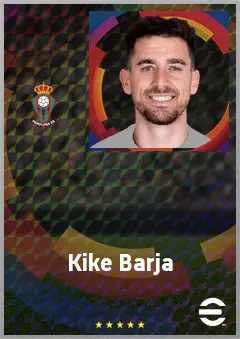 Kike Barja eFootball 2026 player card, 71 OVR LWF