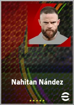 Nahitan Nández eFootball 2026 player card, 75 OVR CMF
