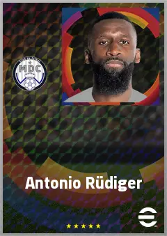 Antonio Rüdiger eFootball 2026 player card, 82 OVR CB