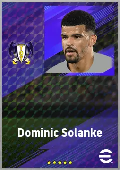 Dominic Solanke eFootball 2026 player card, 77 OVR CF