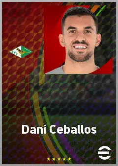Dani Ceballos eFootball 2026 player card, 75 OVR CMF
