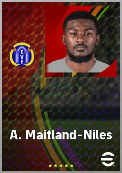 A. Maitland-Niles eFootball 2026 player card, 74 OVR RB