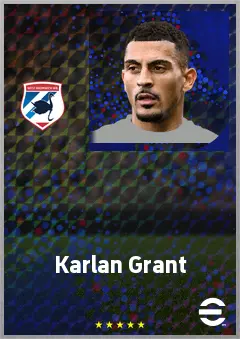 Karlan Grant eFootball 2026 player card, 72 OVR LWF