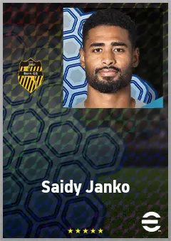 Saidy Janko eFootball 2026 player card, 72 OVR RB