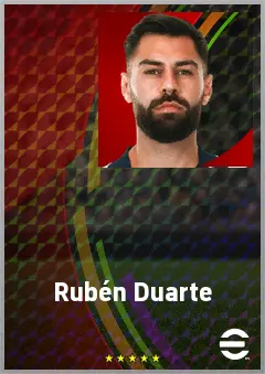 Rubén Duarte eFootball 2026 player card, 72 OVR LB