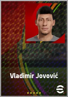 Vladimir Jovović eFootball 2026 player card, 69 OVR LWF
