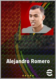 Alejandro Romero eFootball 2026 player card, 74 OVR AMF