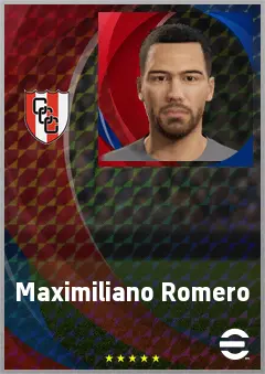 Maximiliano Romero eFootball 2026 player card, 73 OVR CF