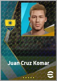 Juan Cruz Komar eFootball 2026 player card, 72 OVR CB