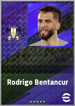 Rodrigo Bentancur eFootball 2026 player card, 77 OVR DMF