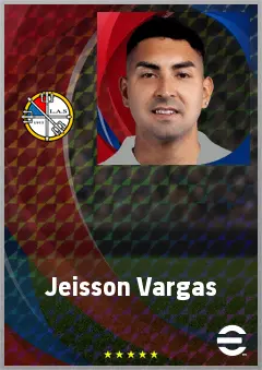 Jeisson Vargas eFootball 2026 player card, 72 OVR AMF