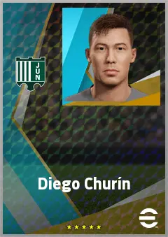 Diego Churín eFootball 2026 player card, 73 OVR CF