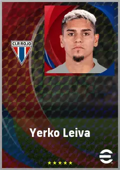 Yerko Leiva eFootball 2026 player card, 71 OVR CMF