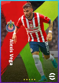 Alexis Vega eFootball 2026 player card, 78 OVR LWF