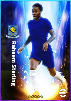 Raheem Sterling eFootball 2026 player card, 83 OVR LWF