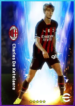 Charles De Ketelaere eFootball 2026 player card, 80 OVR AMF