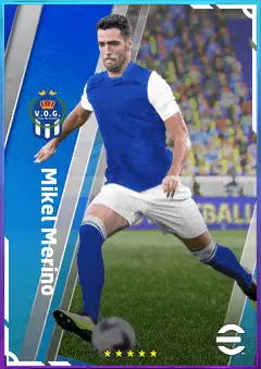 Mikel Merino eFootball 2026 player card, 82 OVR CMF