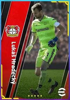 Lukáš Hradecký eFootball 2026 player card, 82 OVR GK