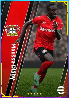 Moussa Diaby eFootball 2026 player card, 83 OVR RWF