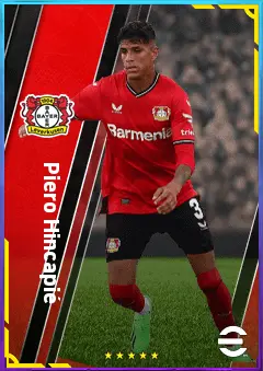 Piero Hincapié eFootball 2026 player card, 80 OVR CB