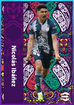 Nicolás Ibáñez eFootball 2026 player card, 77 OVR CF