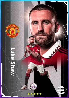 Luke Shaw eFootball 2026 player card, 83 OVR LB
