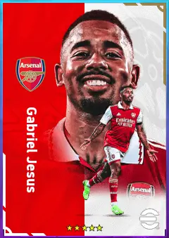 Gabriel Jesus eFootball 2026 player card, 83 OVR CF