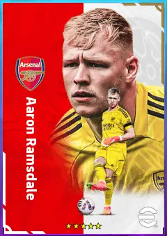 Aaron Ramsdale eFootball 2026 player card, 82 OVR GK