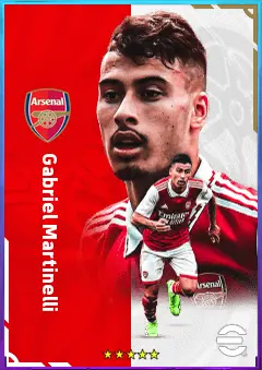 Gabriel Martinelli eFootball 2026 player card, 81 OVR LMF