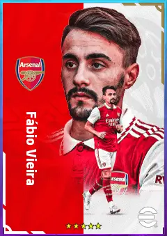 Fábio Vieira eFootball 2026 player card, 77 OVR AMF