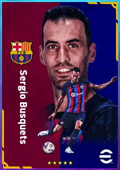 Sergio Busquets eFootball 2026 player card, 83 OVR DMF