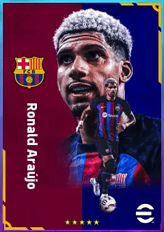 Ronald Araújo eFootball 2026 player card, 84 OVR CB