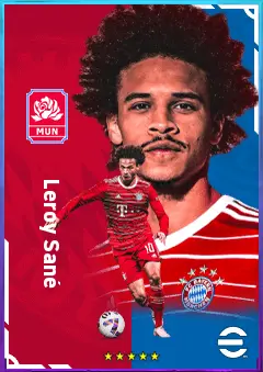 Leroy Sané eFootball 2026 player card, 84 OVR LWF