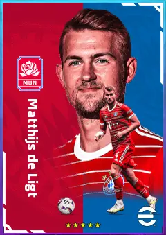 Matthijs de Ligt eFootball 2026 player card, 85 OVR CB