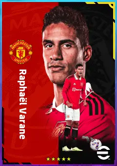 Raphaël Varane eFootball 2026 player card, 83 OVR CB