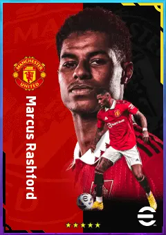Marcus Rashford eFootball 2026 player card, 80 OVR LWF