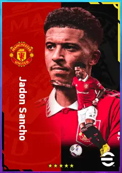Jadon Sancho eFootball 2026 player card, 83 OVR LWF