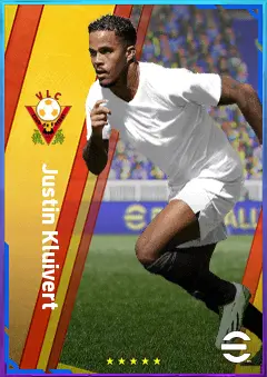 Justin Kluivert eFootball 2026 player card, 79 OVR LWF