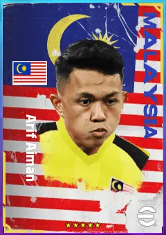 Arif Aiman eFootball 2026 player card, 73 OVR RMF