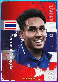 Teerasil Dangda eFootball 2026 player card, 69 OVR CF