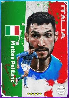 Matteo Politano eFootball 2026 player card, 80 OVR RWF