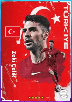 Zeki Çelik eFootball 2026 player card, 80 OVR RB