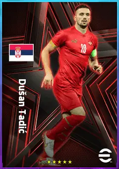 Dušan Tadić eFootball 2026 player card, 82 OVR LWF