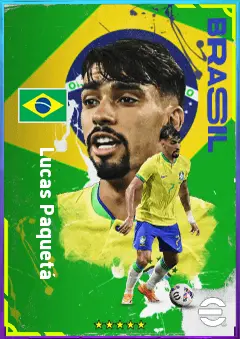 Lucas Paquetá eFootball 2026 player card, 82 OVR AMF